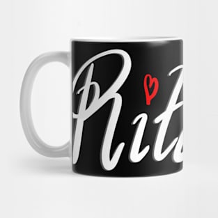 Rita popular girls first name in white. Personalized personalised customised name Rita Mug